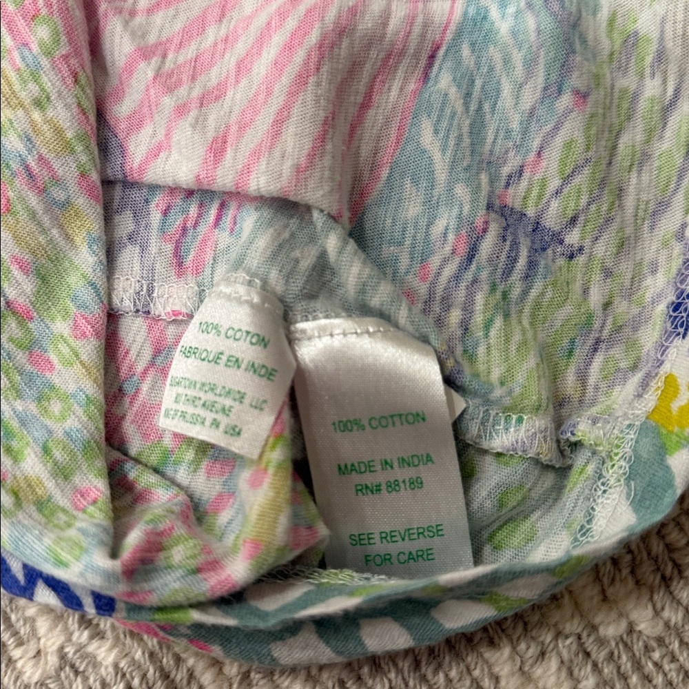 Lilly Pulitzer Essie Tank Top Vibrant Pink, Blue Yellow ,Green Blouse, sz small - Picture 5 of 5